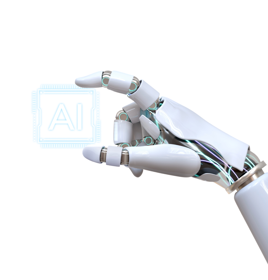 Рука робота с логотипом AI